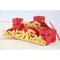 Handmade 3d Pop Up Card Birthday Great Wall Valentines Wedding Anniversary Holiday Housewarming Mountains Castle Army Antique Party New Home